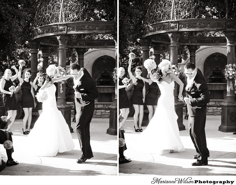 fun recessional photo at Westlake Village Inn