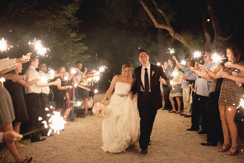 Wedding Photography - sparkler exit at maravilla gardens