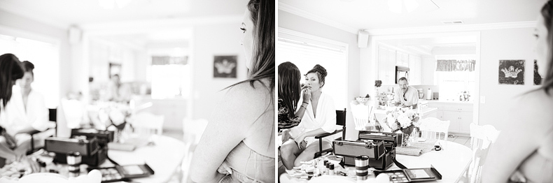 Bride getting ready at home