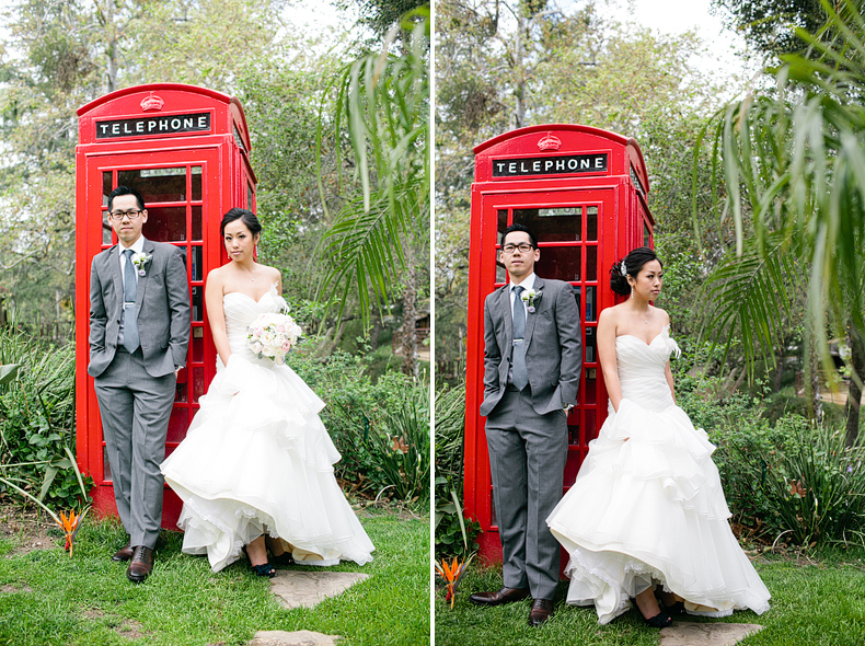 Old Telephone booth wedding photo