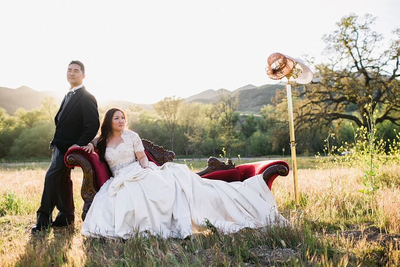 bridal session in field