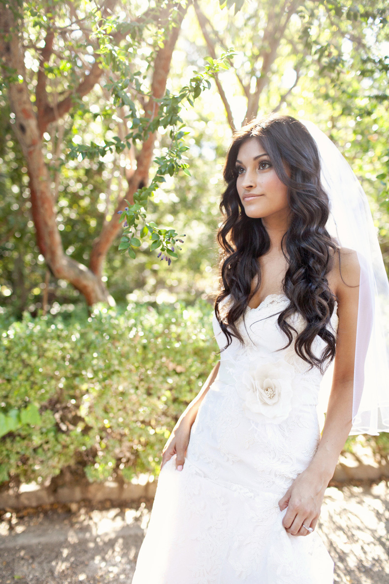 Bride in her wedding dress