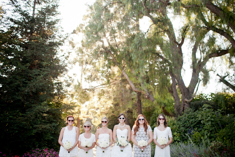 maravilla gardens bridal party in sunglasses