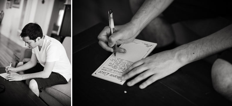 Groom Writing wedding vows