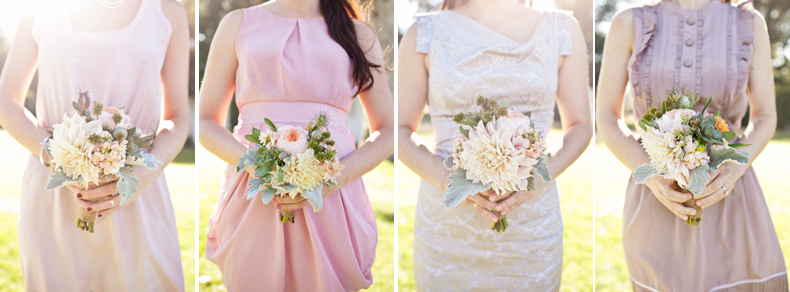 Blush and purple bridesmaides dresses at calamigos