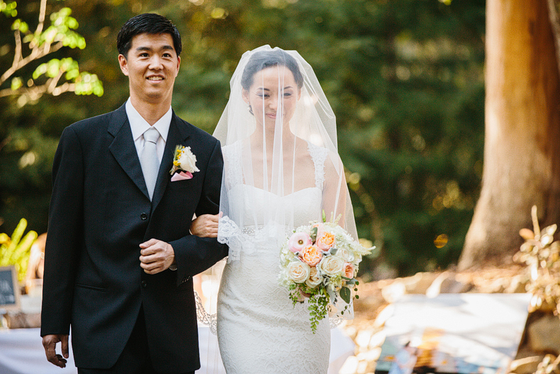 This is a photo of the bride walking down the aisle.