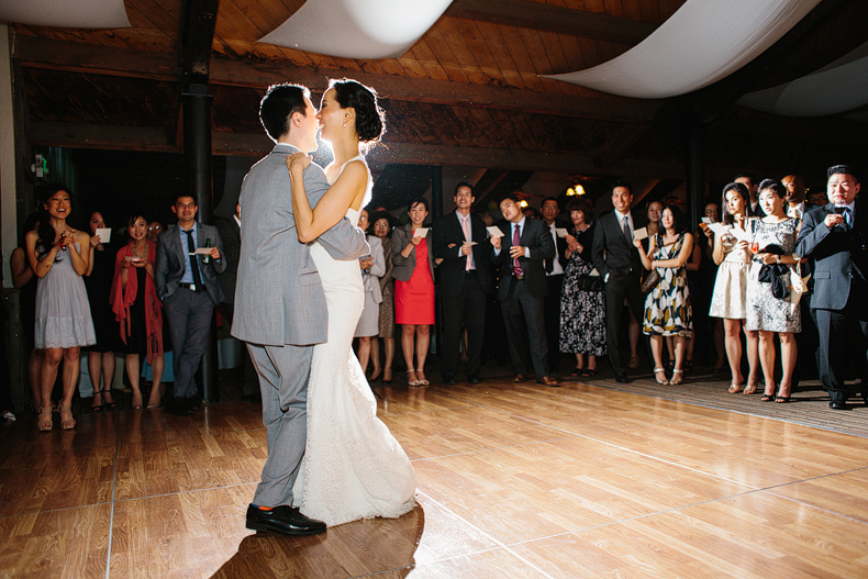This is a photo of the first dance of the bride and groom at their reception.