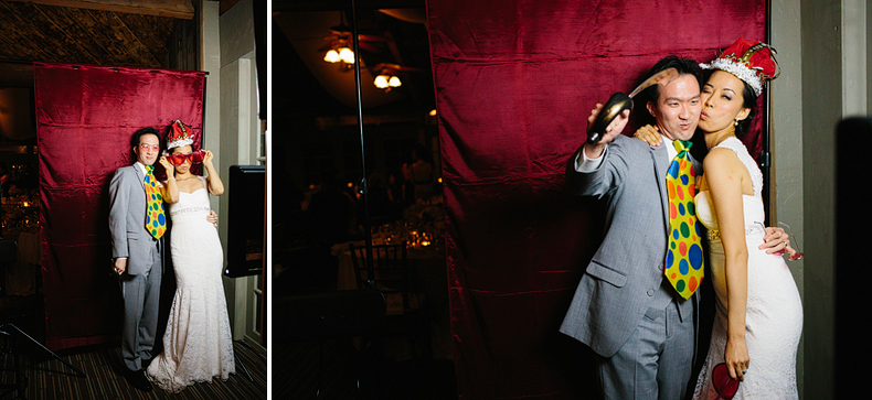 These are photos of the bride and groom enjoying the photobooth.