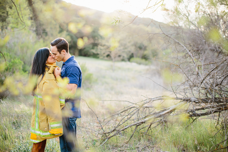 Romantic firefighter engagement session ideas