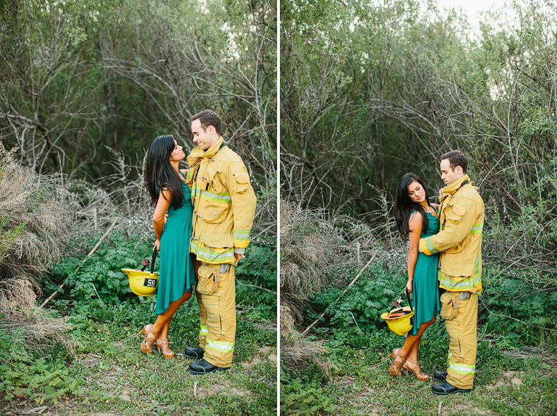 Cute firefighter engagement session ideas