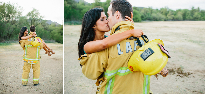 Cute firefighter engagement session ideas
