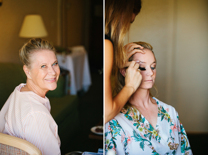 These are photos of the bride and her mom during getting ready time.