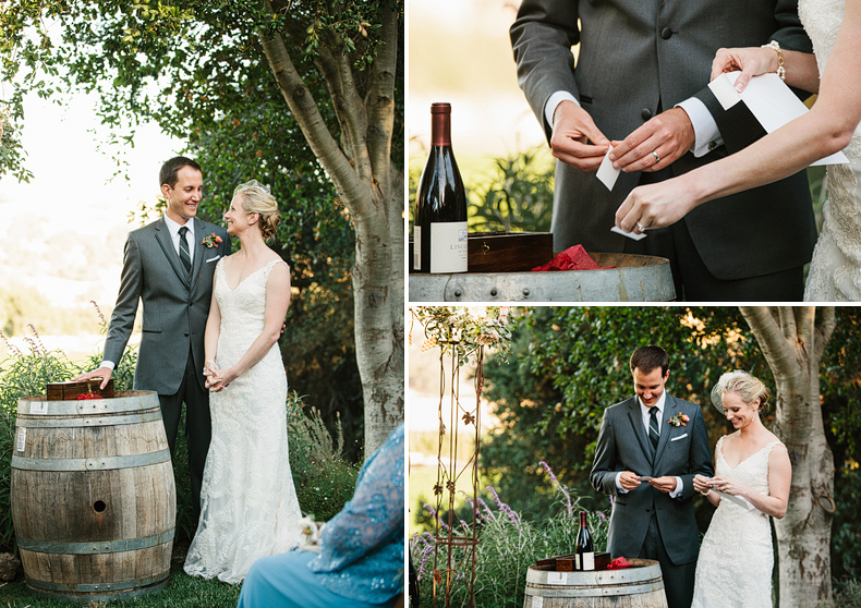 This is a really cool wine bottle ceremony where they lock the bottle in a box with letters to each other and don