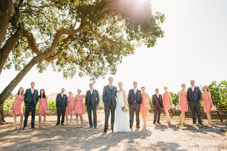 This is a bridal party photo at a Firestone Vineyard wedding.