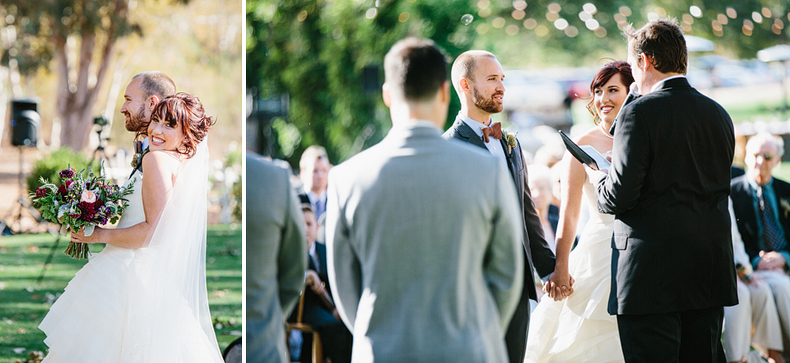 Gorgeous bride and groom during their ceremony. 