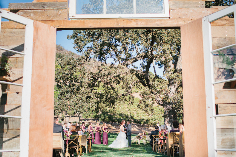 Under a big oak tree for the ceremony. 