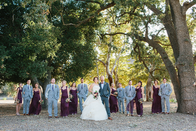 Bridal party under the gorgeous trees. 