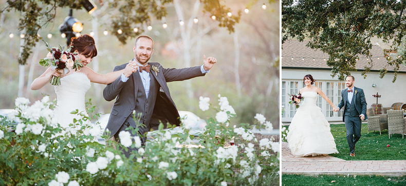 here comes the bride and groom!