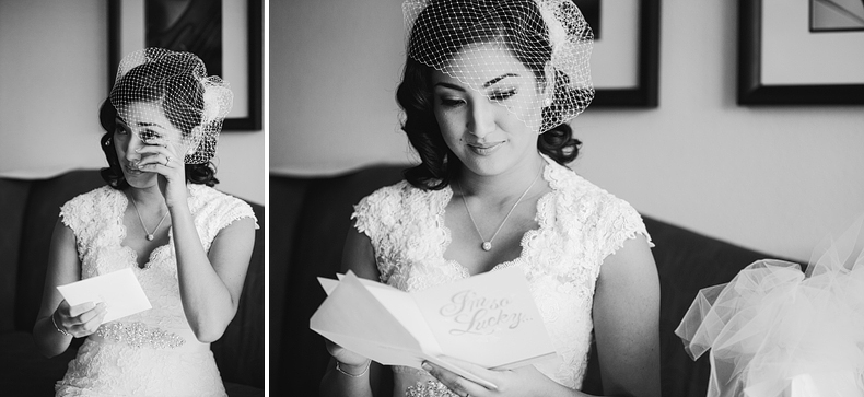 These are photos of the bride when she opened her gift from Kevin.