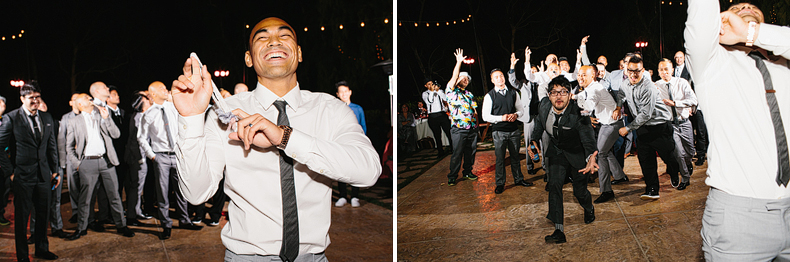 These are photos of the garter toss.