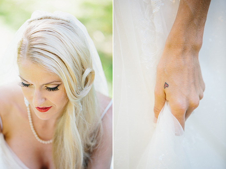 The Bride has a tattoo of a heart on her hand!