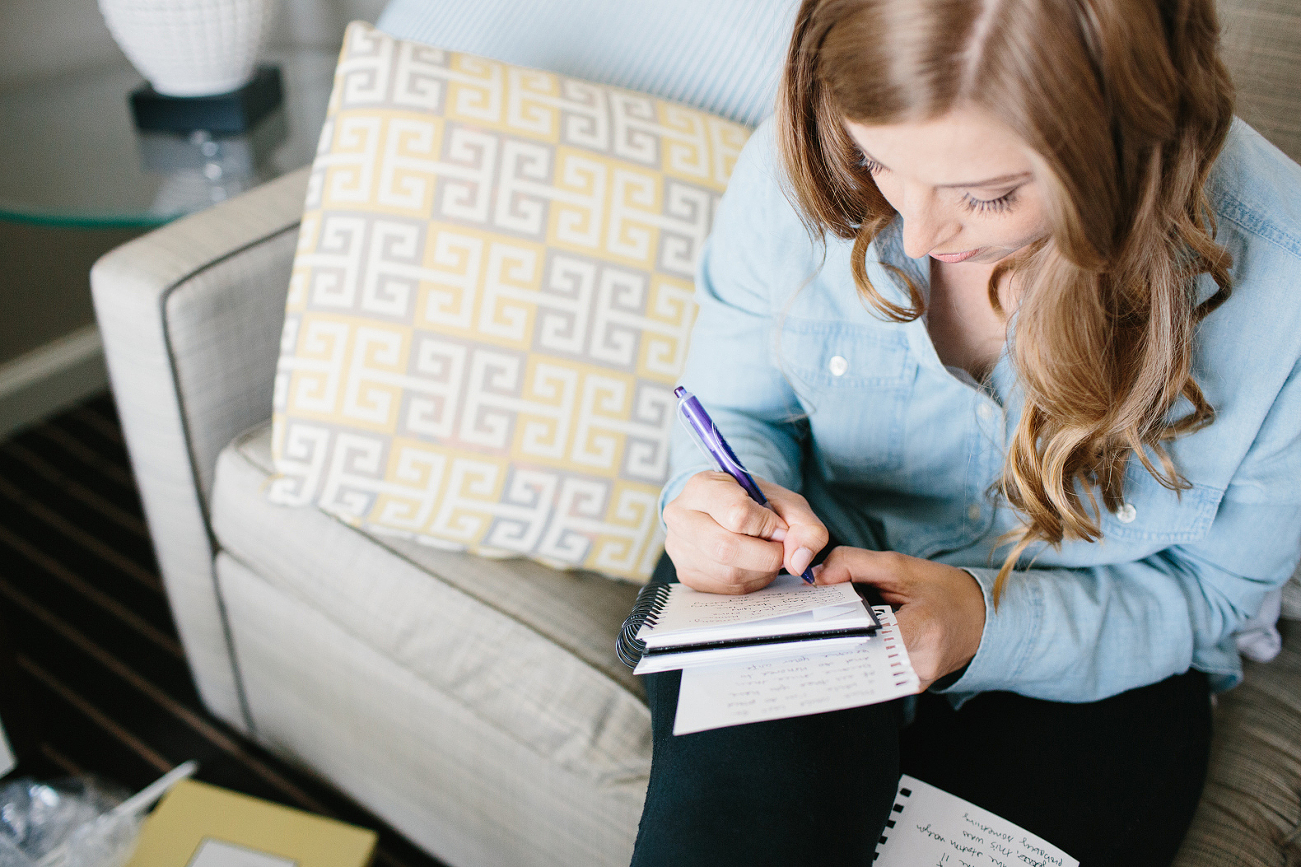 This is Alix writing her vows before the ceremony.