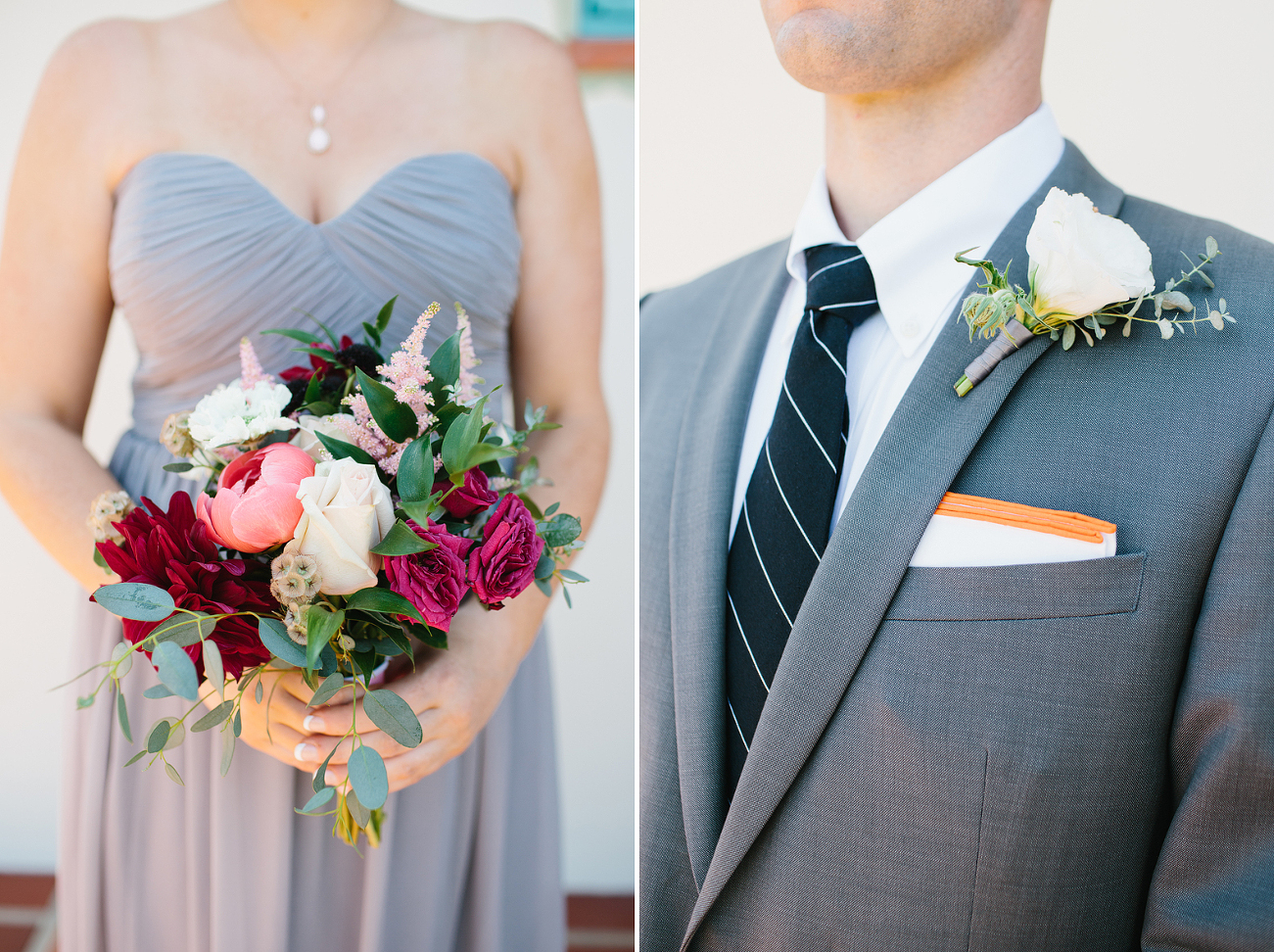These are photos of the bridesmaid and groomsmen flowers.