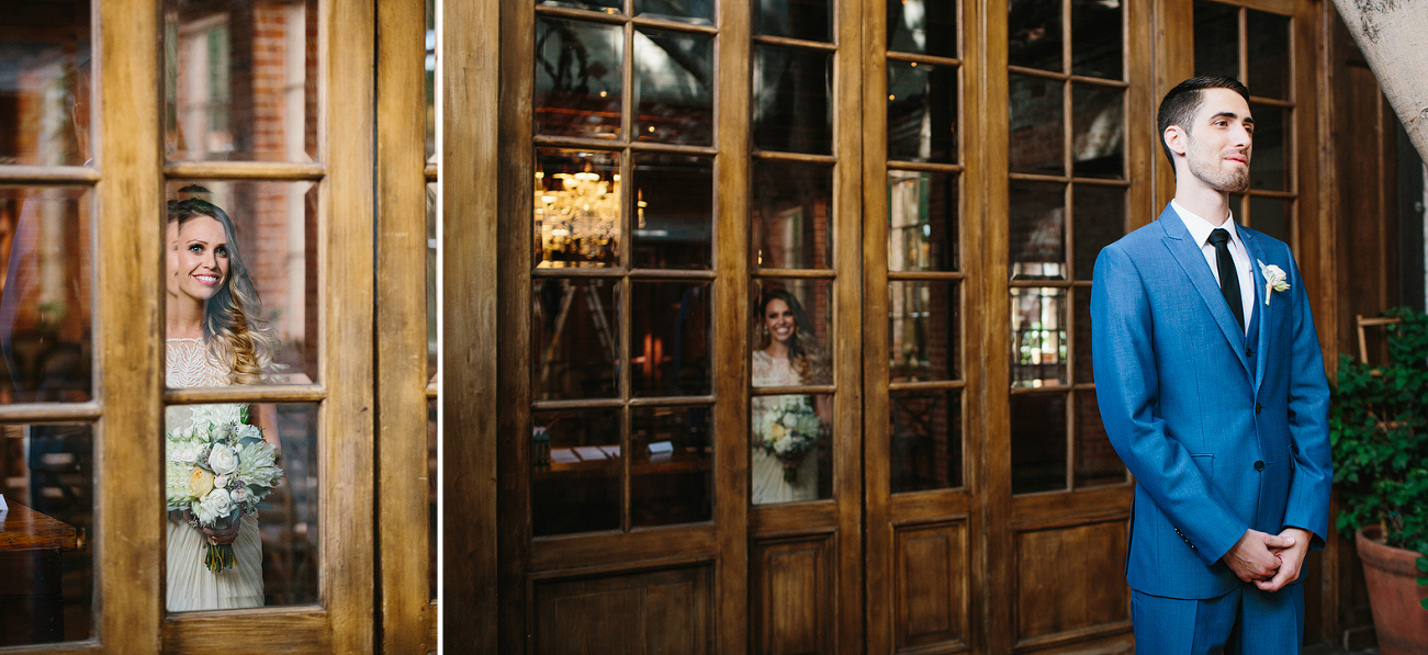 It is first look time at this Carondelet House wedding!