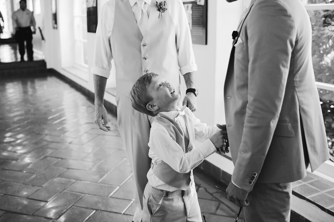 This ring bearer is being adorable.
