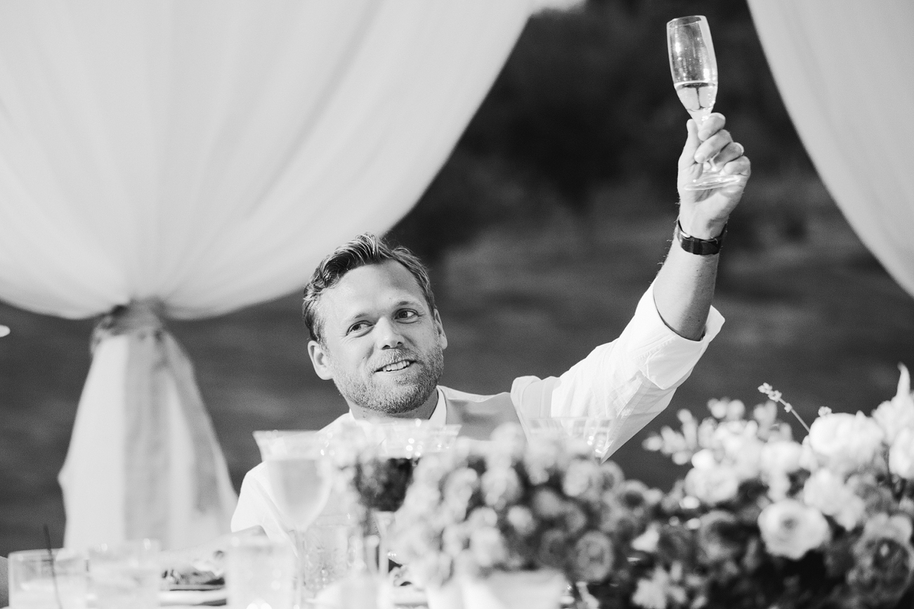 Drew is raising a glass to toast his wedding.