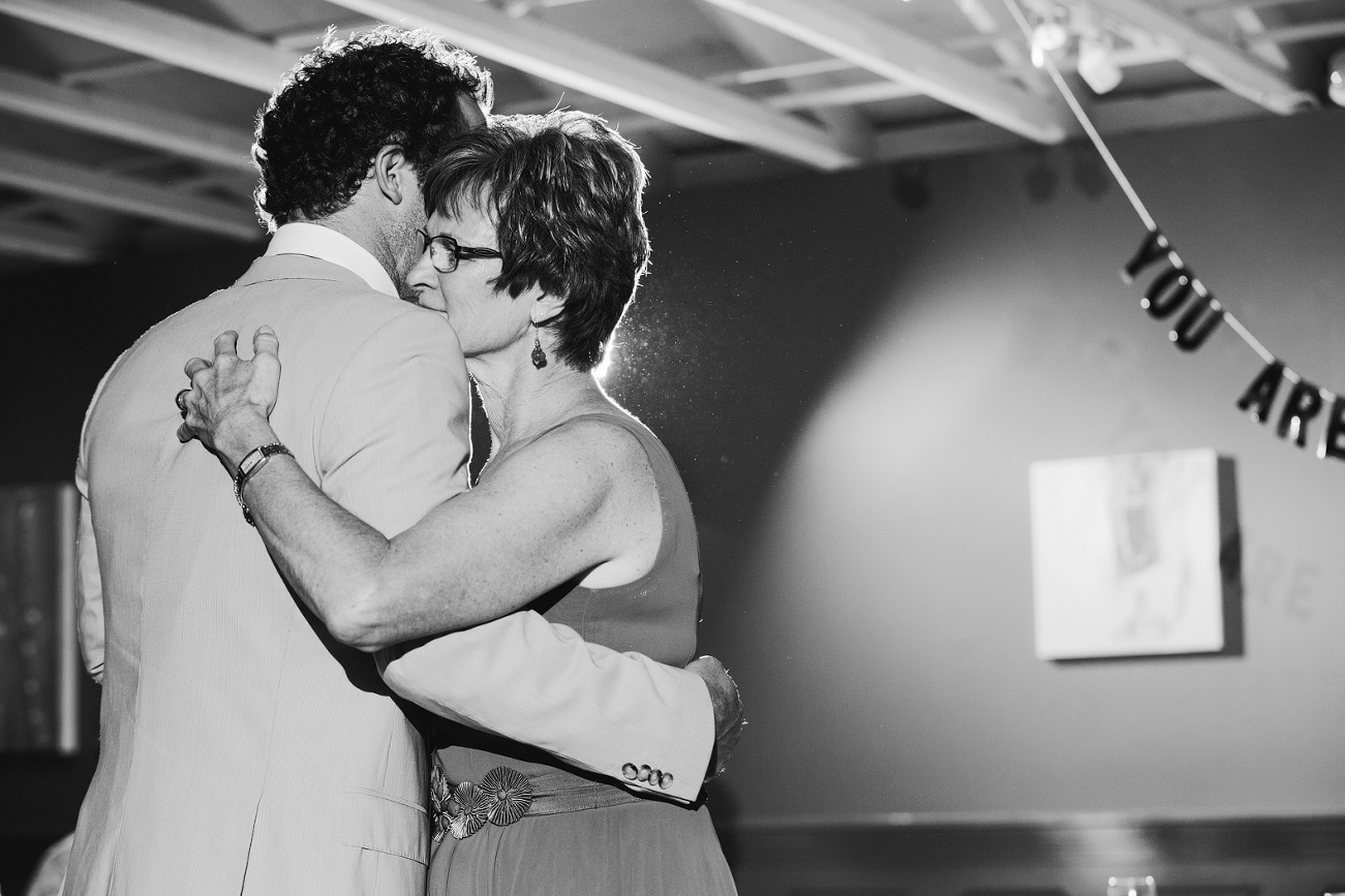 Jason and his mom dancing.