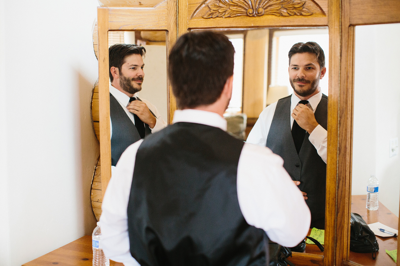 This is a photo of Jon getting ready for his wedding.