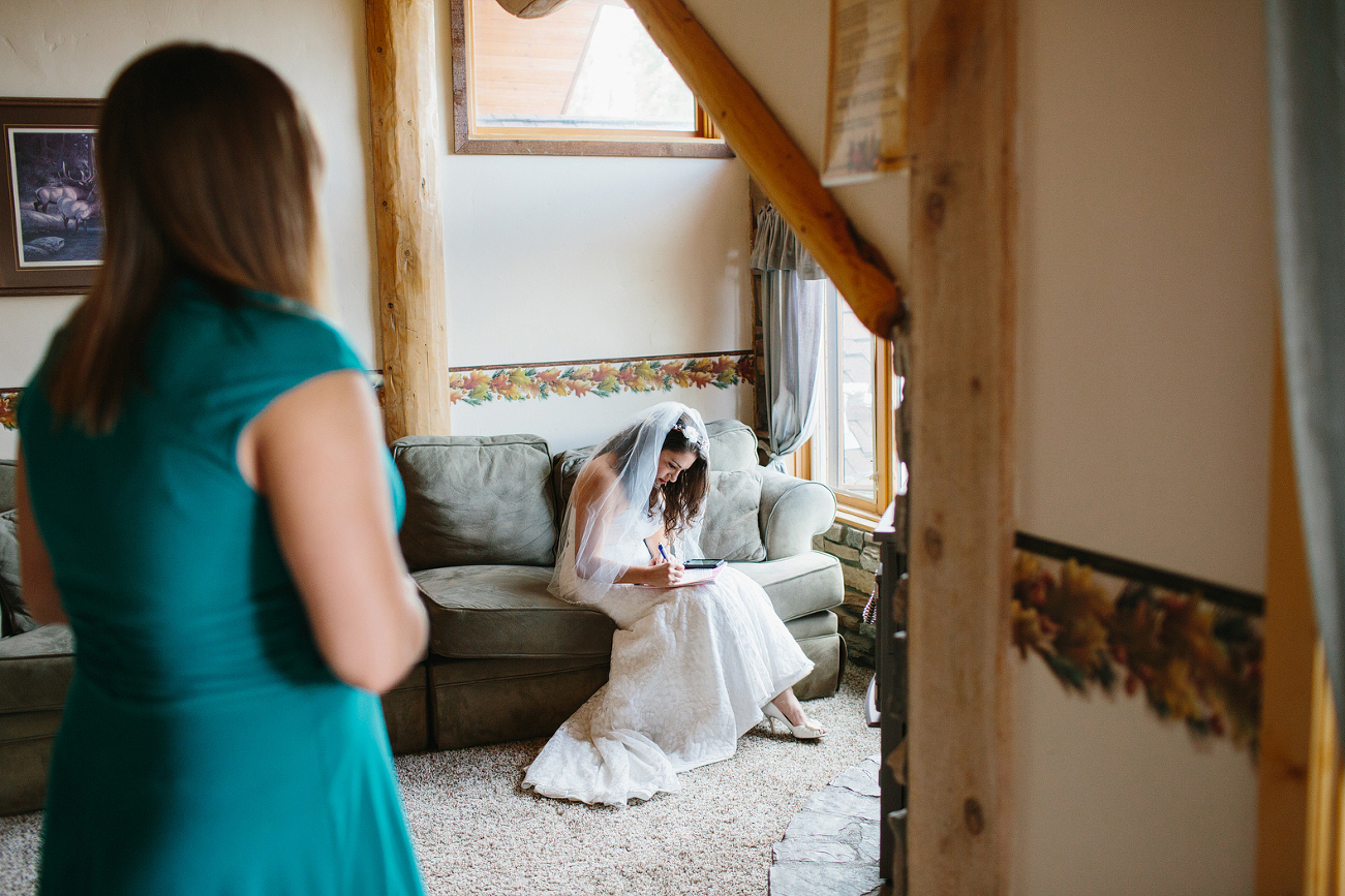 This is another shot of Jenn working on writing her vows.