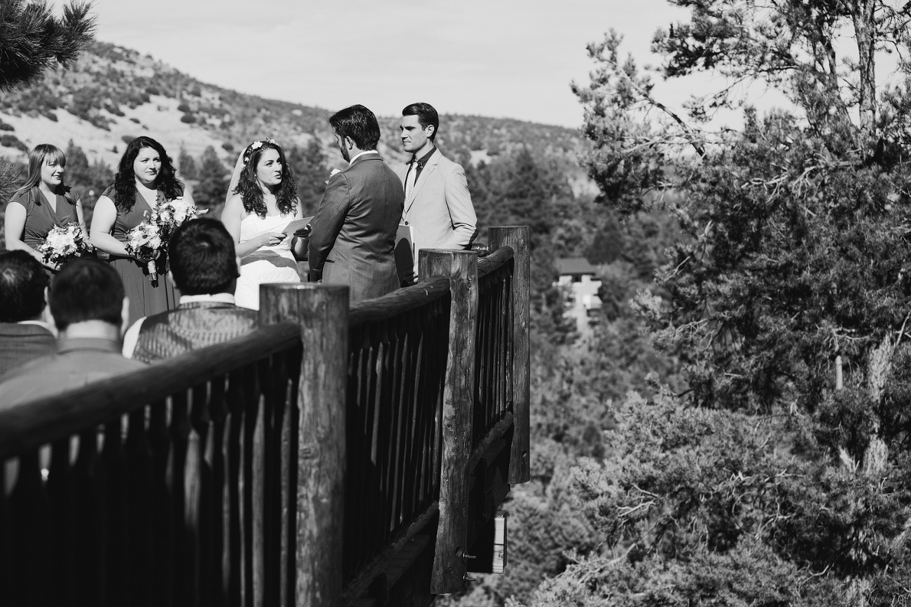 This is a shot so you can see that their wedding was on a deck.