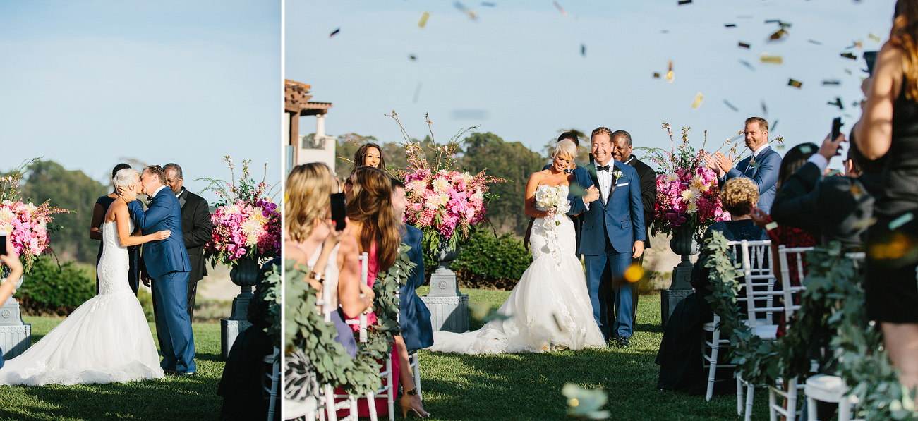 The had a confetti canon go off after their first kiss and during their processional!