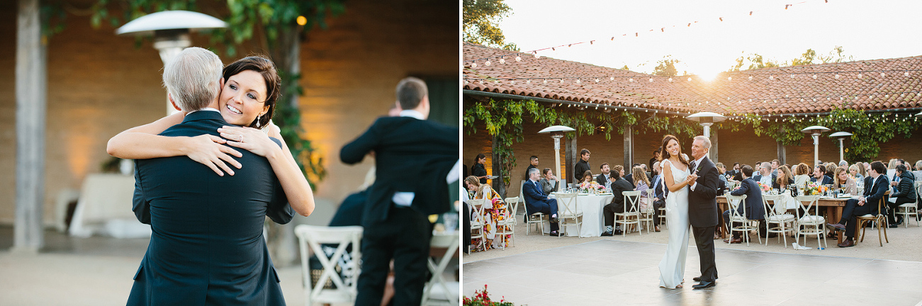 The bride dancing with her dad during the reception.