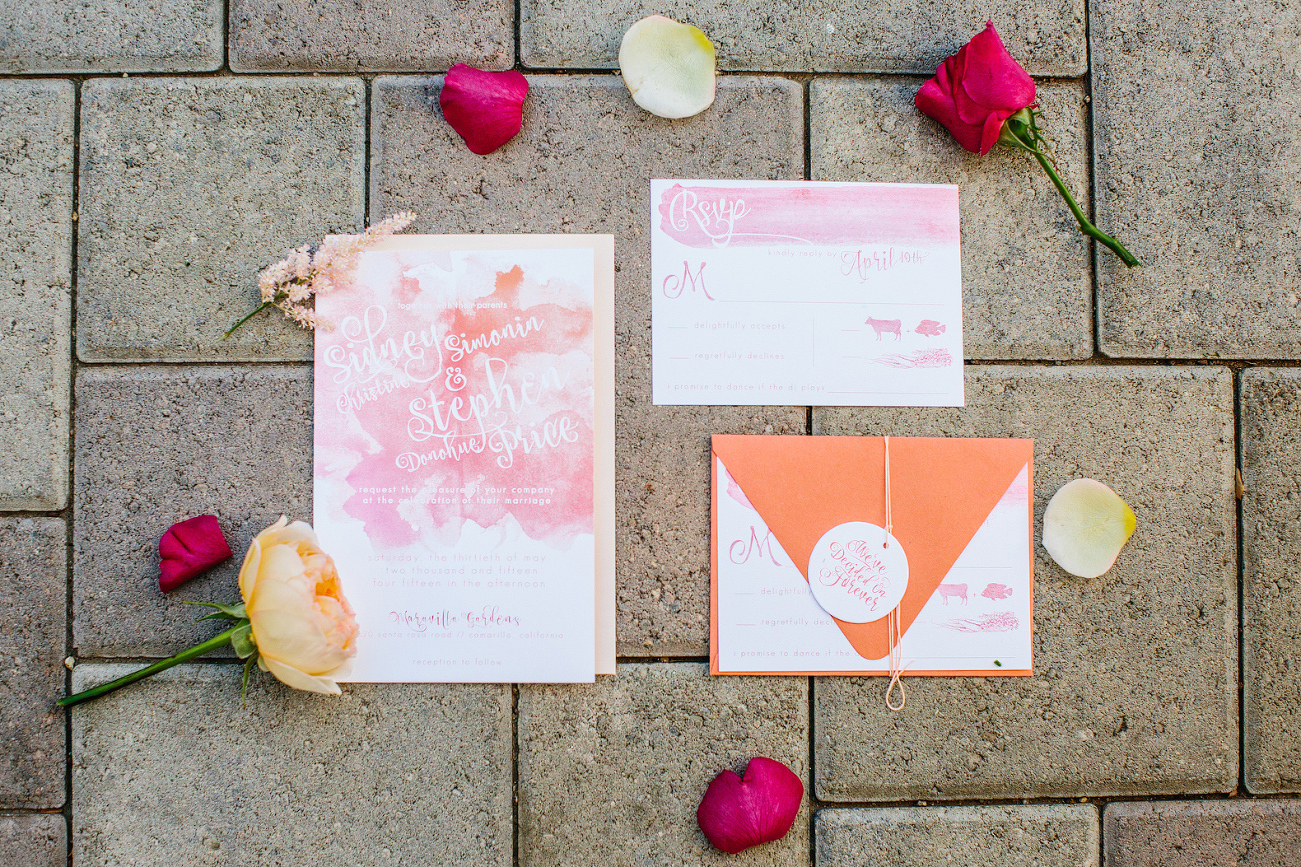 This is the beautiful watercolor invitation suite. 