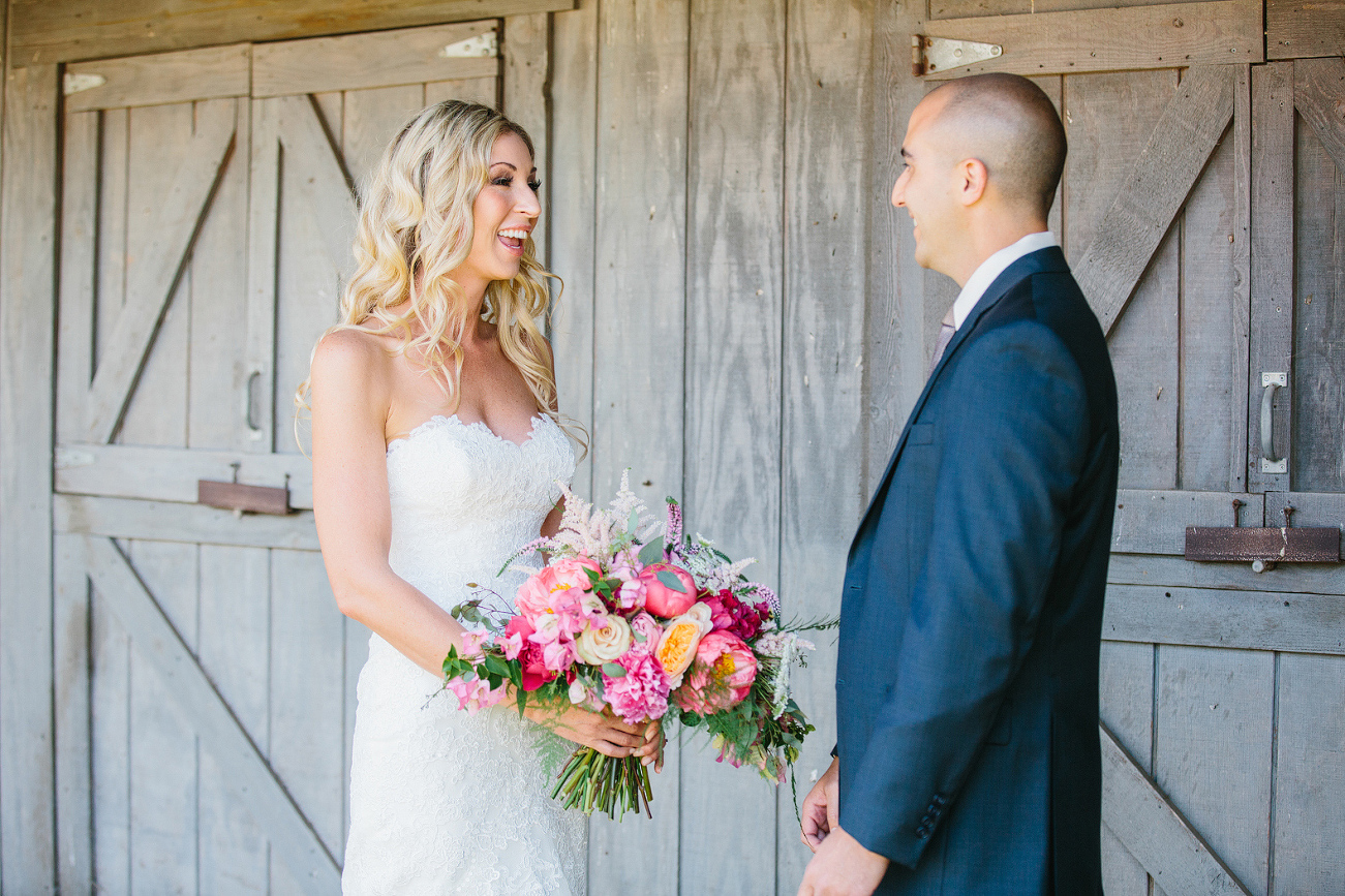 Sidney was so happy to see Steve on their wedding day. 