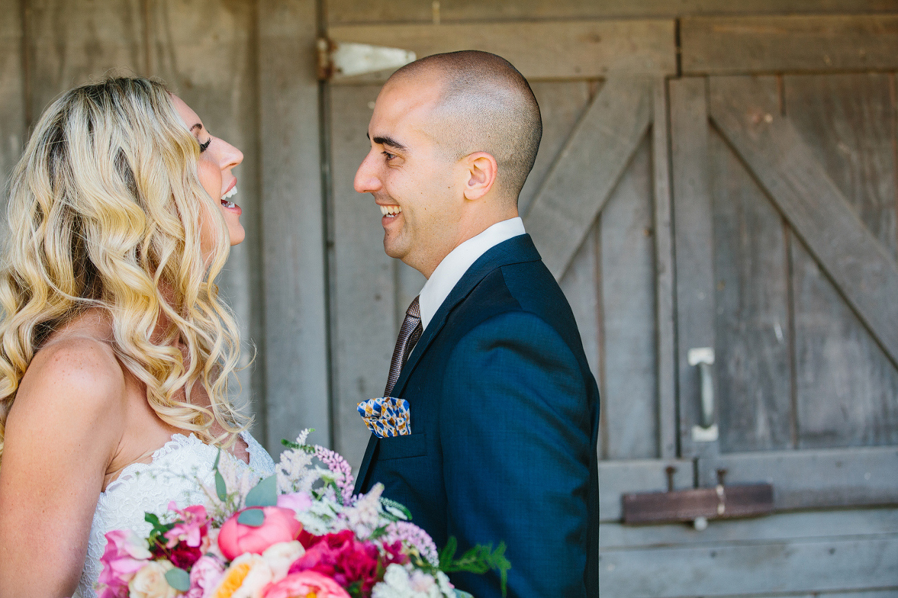 Here is a photo of Sidney and Steve laughing during the first look. 