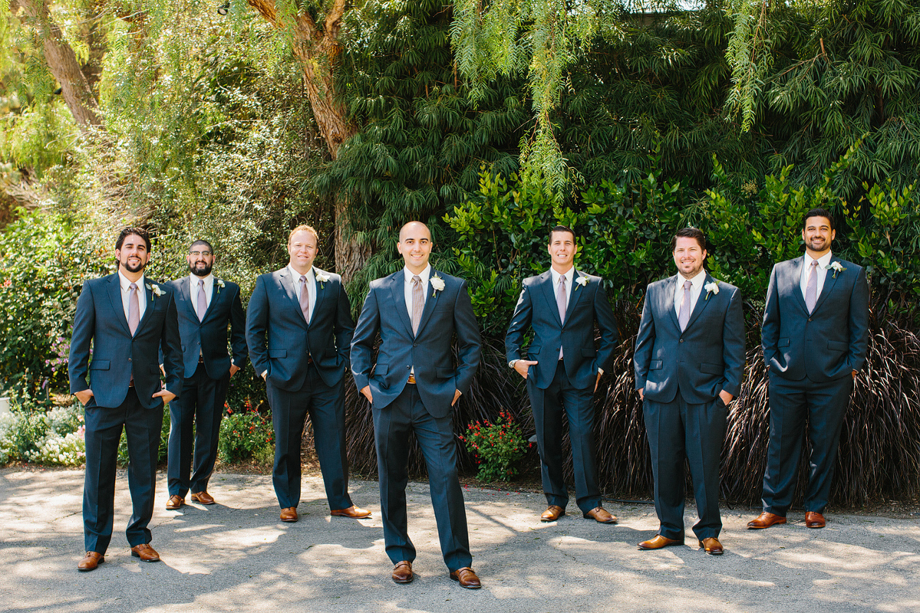 This is a photo of Steve and the groomsmen at Maravilla Gardens. 