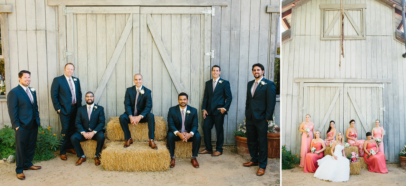 Here are photos of the bridal party on haybails. 