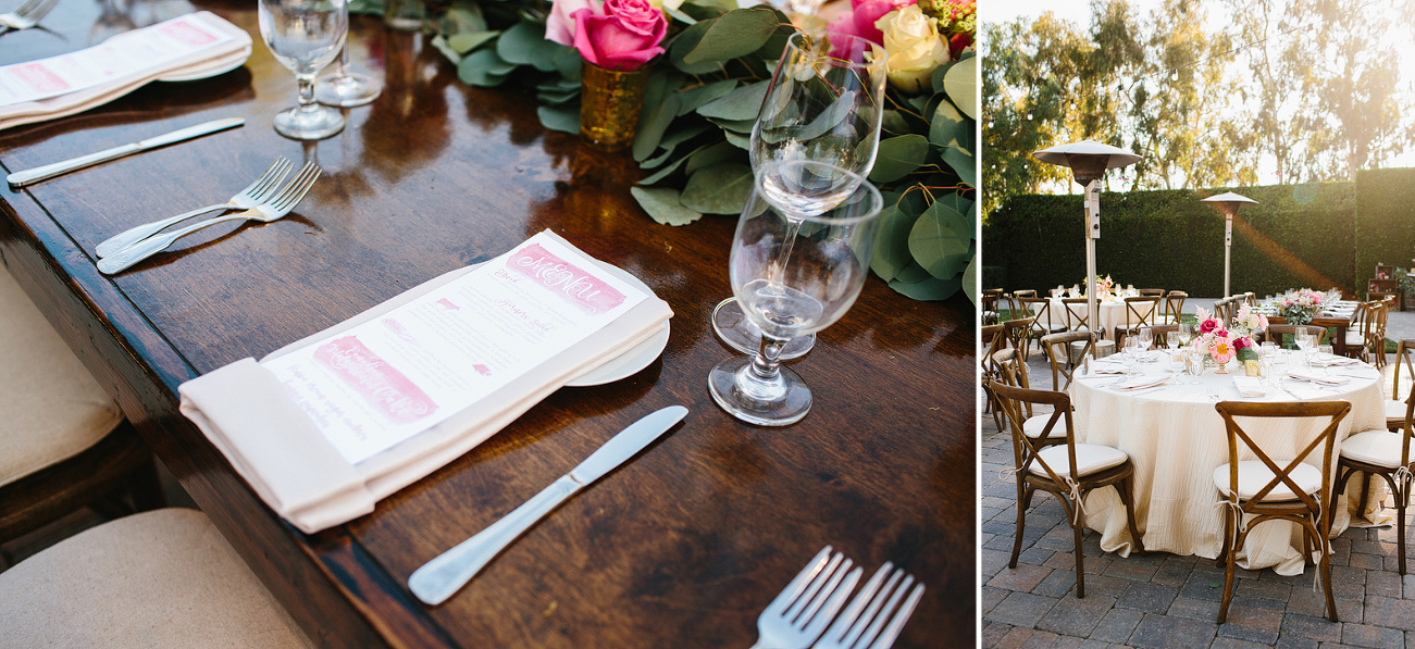 Here is a photo of the menu and a photo of the linen table settings. 
