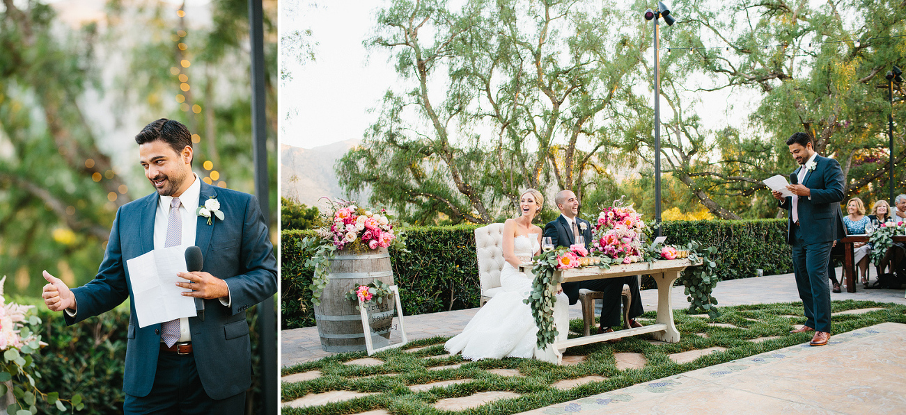 The best man also gave a toast at their wedding. 