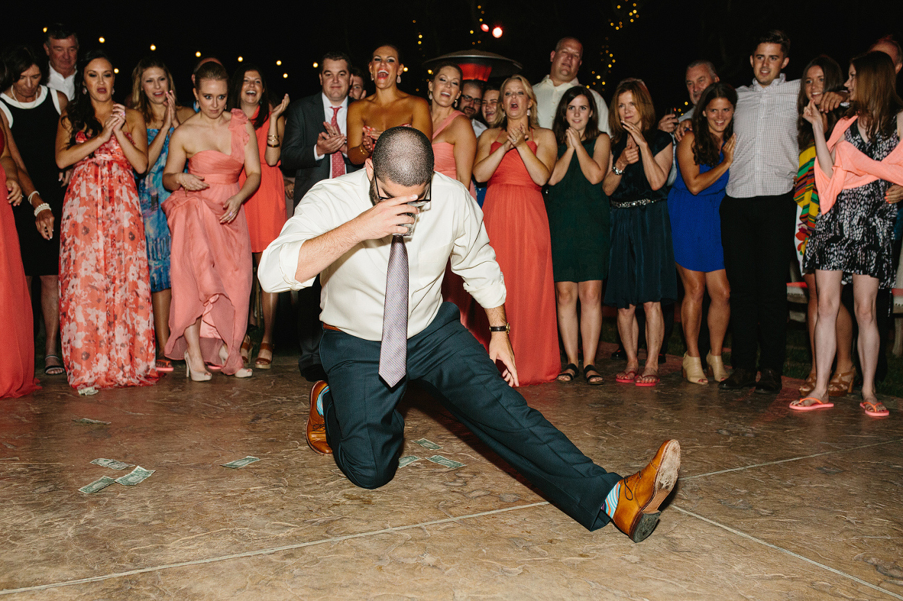 A groomsmen also did a special dance move to take a drink. 