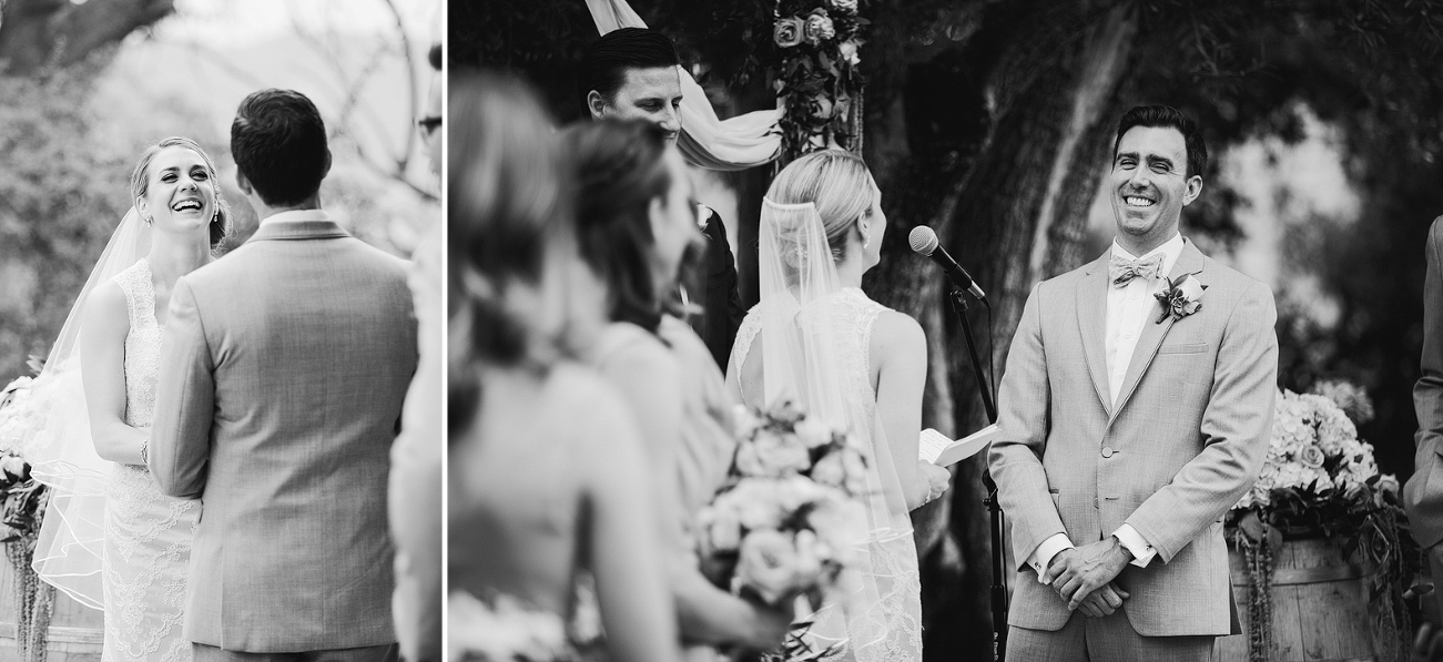 Here are cute photos of Kelly and Chris laughing during the wedding ceremony. 