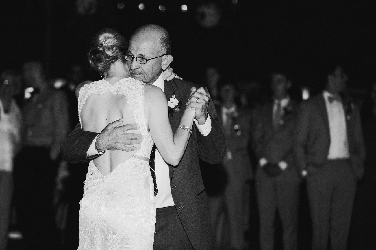 The father and daughter dance during the reception. 