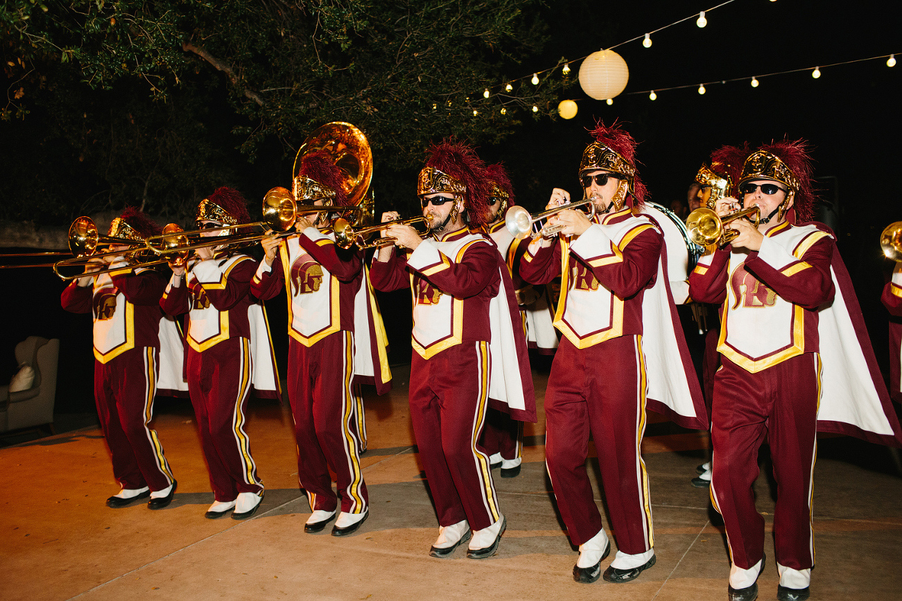 Here is a photo of the USC marching band during the reception. 