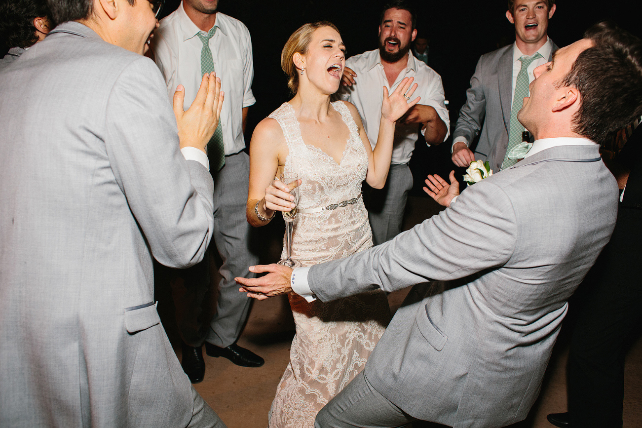 Kelly dancing with Chris and the groomsmen. 