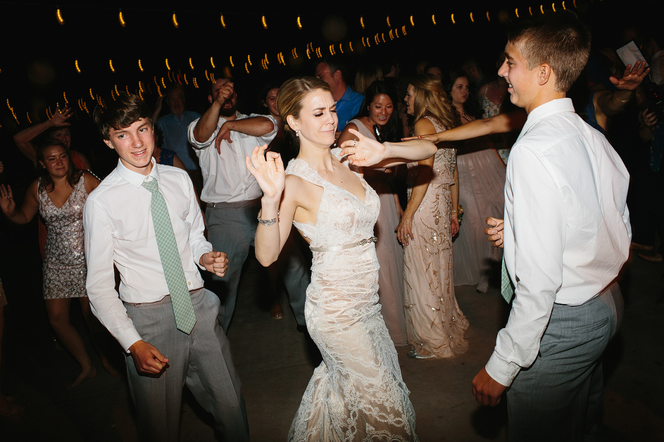 This is a photo of the bride dancing during the reception. 