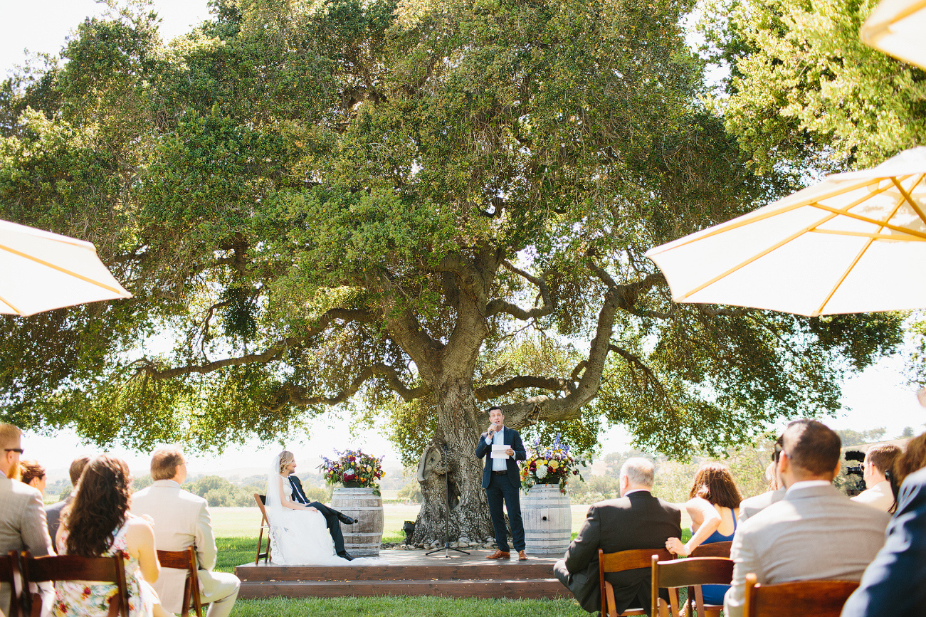 Friends and family shared during the wedding ceremony. 